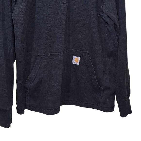 Carhartt Relaxed Fit Thermal Pullover 1/4 Zip Black Long Sleeve Great Condition - Picture 4 of 5